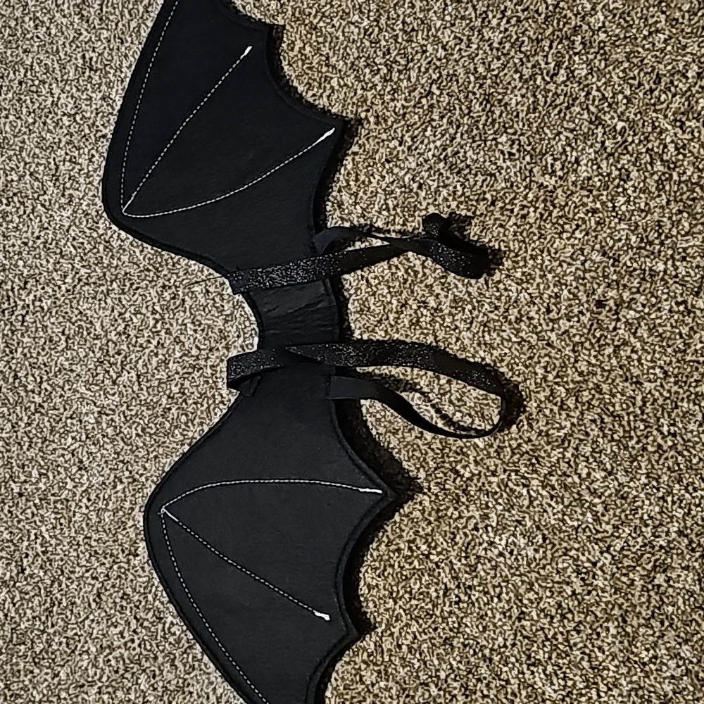 Halloween black bat Medium, unisex with straps And Lights